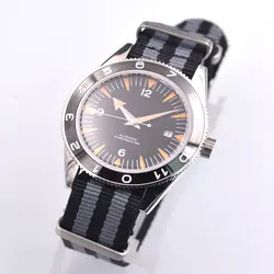 Corgeut 41mm watch dial sterile Black Dial Sapphire Crystal Ceramic bezel  Nylon top brand Automatic Mechanical wristwatch Mens