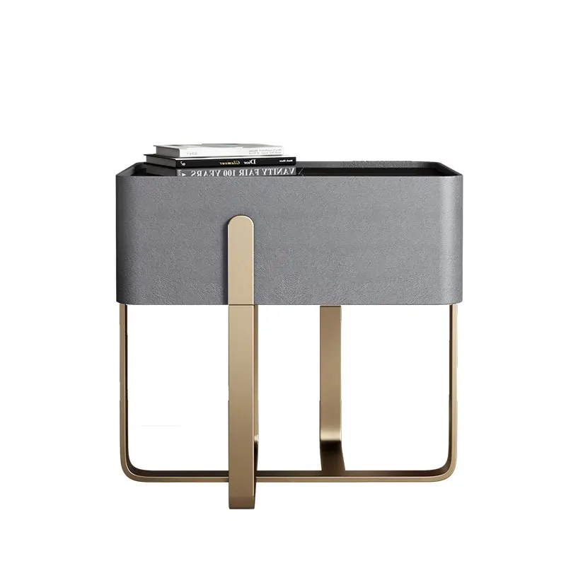 

Роскошный легкий прикроватный столик, простой прикроватный столик с каменной пластиной для маленькой квартиры, для спальни, модный умный мини-шкаф для хранения