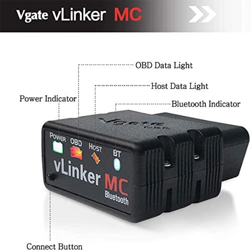 Vgate vLinker MC Bluetooth 4.0/3.0/WIFI ELM327 OBD2 Car Code Reader, OBD-II Diagnostic Scanner for iOS, Android