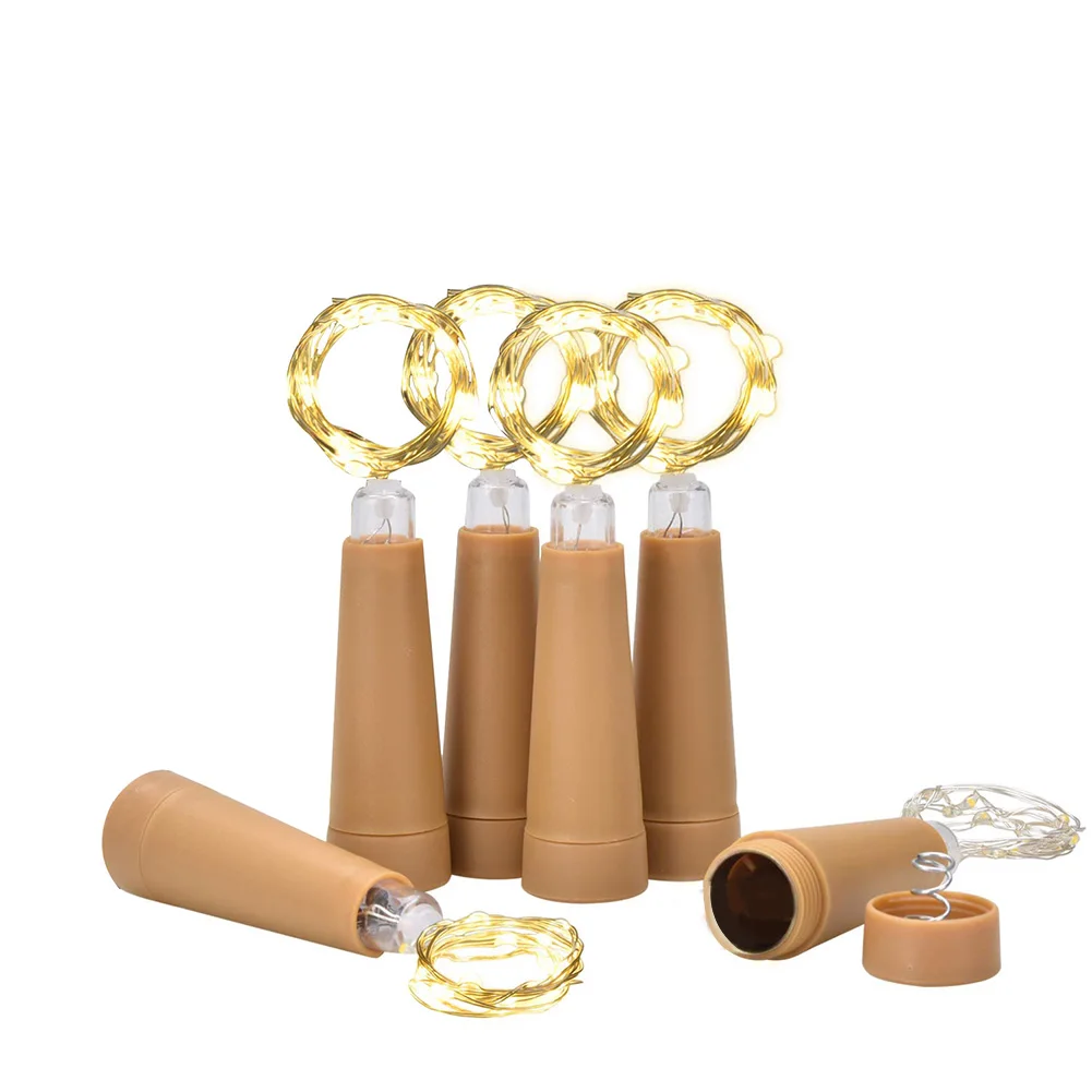 6PCS 2M 20 코르크 빛 AAA 배터리 LED 코르크 빛 문자열 와인 병 빛 장식 구리 문자열 빛 따뜻한 빛 DIY 방식