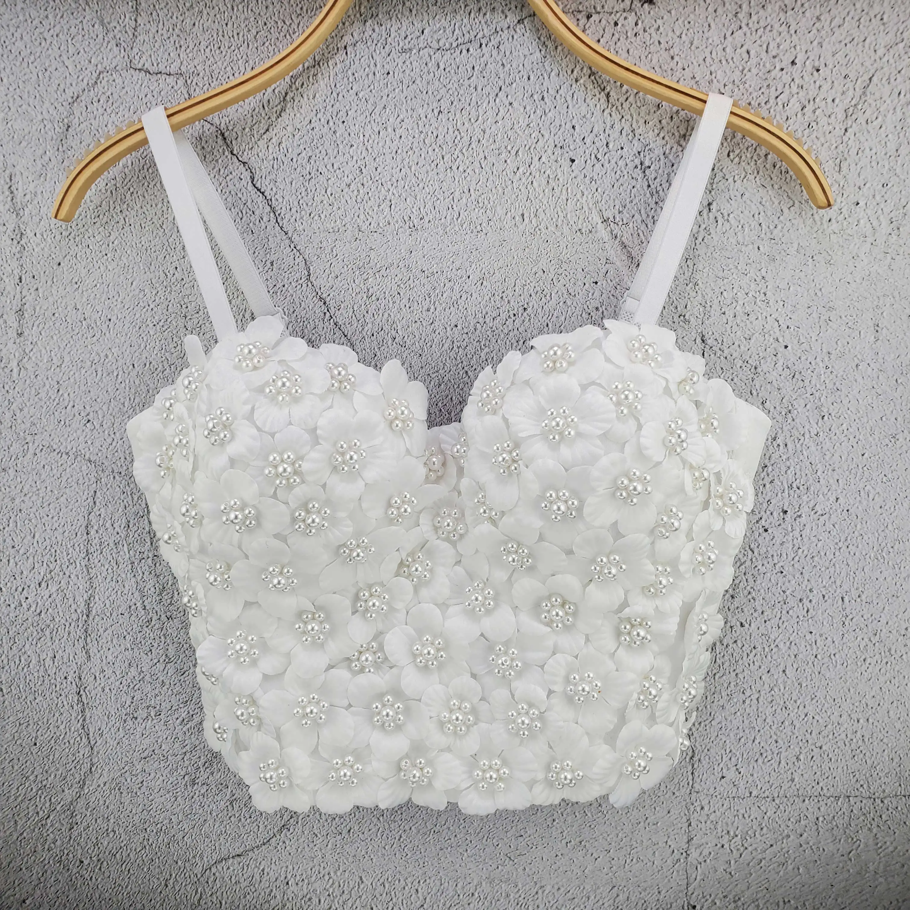 Sexy bra tops diamond beading flowers tops Push Up Bralet Women's Corset Bustier Bra Night Club Party Cropped Top Vest F2047