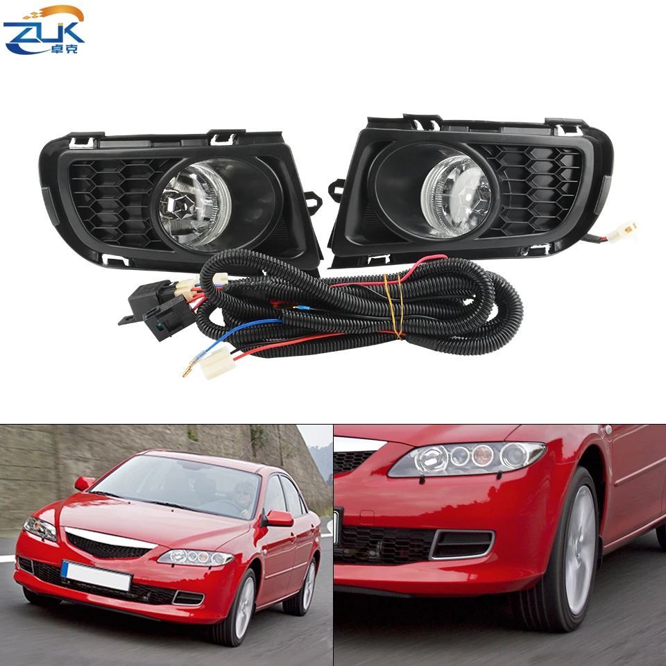 ZUK Fog Lamp Reflector Light Front Bumper Foglight Foglamp Set For MAZDA 6 Atenza GG1 GY1 2002 2003 2004 2005 2006 2007 2008