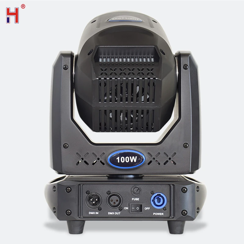 HongYi Focus Moving Head Led 100 Вт Спортивный свет с цветком гобо и призмой Звуковое поступление Вращающийся эффект для DJ Party Event