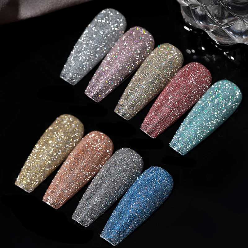 SKVP Reflective Diamond Nail polish Gel Nail Polish 8ML Semi Permanent UV  Varnish Laser Glitter Nail Art Top Coat Gel Varnish