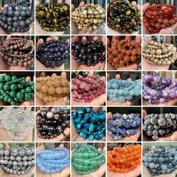 Koraliki z kamienia naturalnego 4 6 8 10mm tygrysie oko lawa amazonit Turquoises agaty Jaspers koraliki do tworzenia biżuterii DIY bransoletka naszyjnik