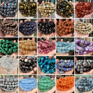 Manik-manik Batu Alam 4 6 8 10mm Tiger Eye Lava Amazonite Turquoises Agates Jaspers Beads untuk Pembuatan Perhiasan DIY Gelang Kalung 10 kit gelang persahabatan penjualan terbaik - №