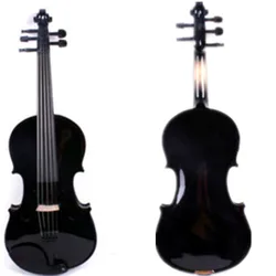 Black colors 5 strings electric & acoustic violin 4/4 ,#7365