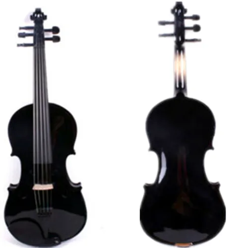 Violín eléctrico y acústico de 5 cuerdas, color negro, 4/4 ,#7365