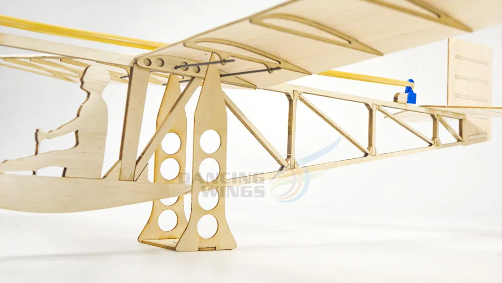 1920s Rubber Powered Glider Airplane Model for Kids Children DIY Wood Toy Plane