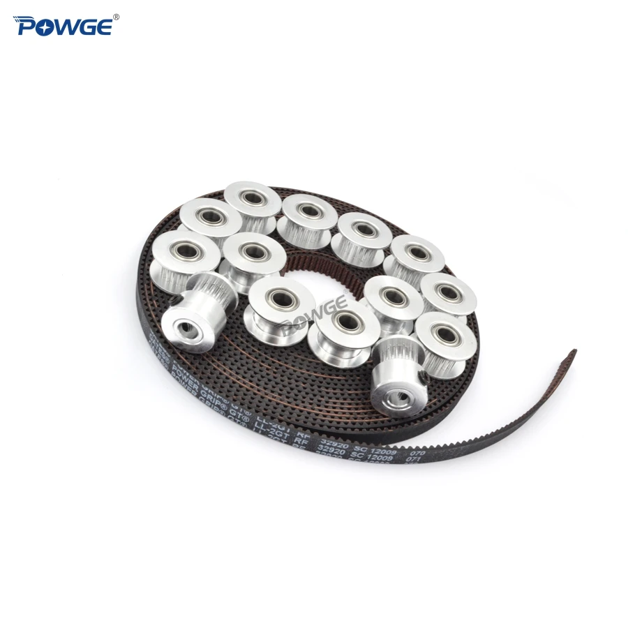 POWGE Jubilee V2.1.2 Motion Set GT2 LL-2GT RF Open Timing Belt 16Teeth drive pulley 20Teeth idler pulley Bore 5mm for Jubilee 3D