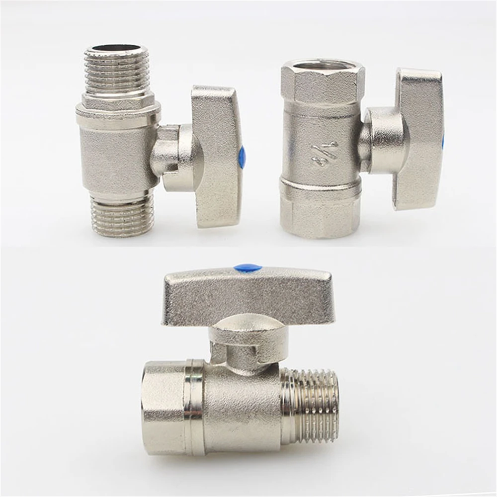 Cobre completo engrossado fio interno e externo conexão ao vivo duplo fio exterior curto lidar com válvula de esfera grande fluxo válvula de água