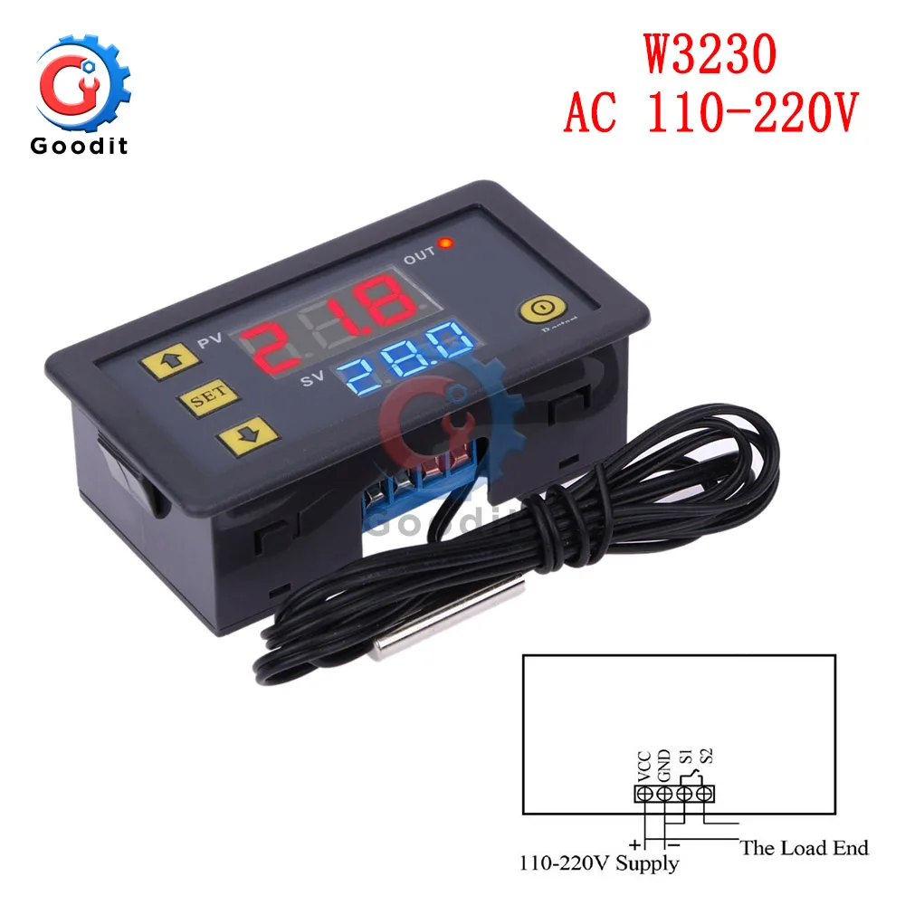 XH-W3002 Digitaler Temperaturregler 110-220V – LED Thermostat Mit NTC-Sensor -50°C Bis 110°C