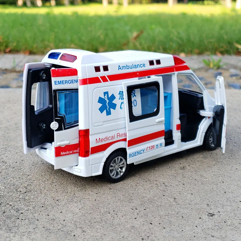 Sprinter MPV Ambulance Police Car Railed/Motor/Cars/Bicycles Double Horses 1:32 Alloy Model Simulation Diecasts & Toy Vehicles