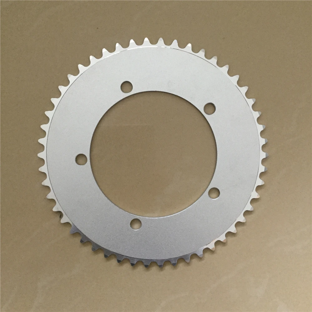 Track Bike Chainwheel Fixed Gear Bicycle Chain Ring 130 MM BCD 44T 46T 48T 50T 52T 53T Fixie Single Speed Chainring Silvery