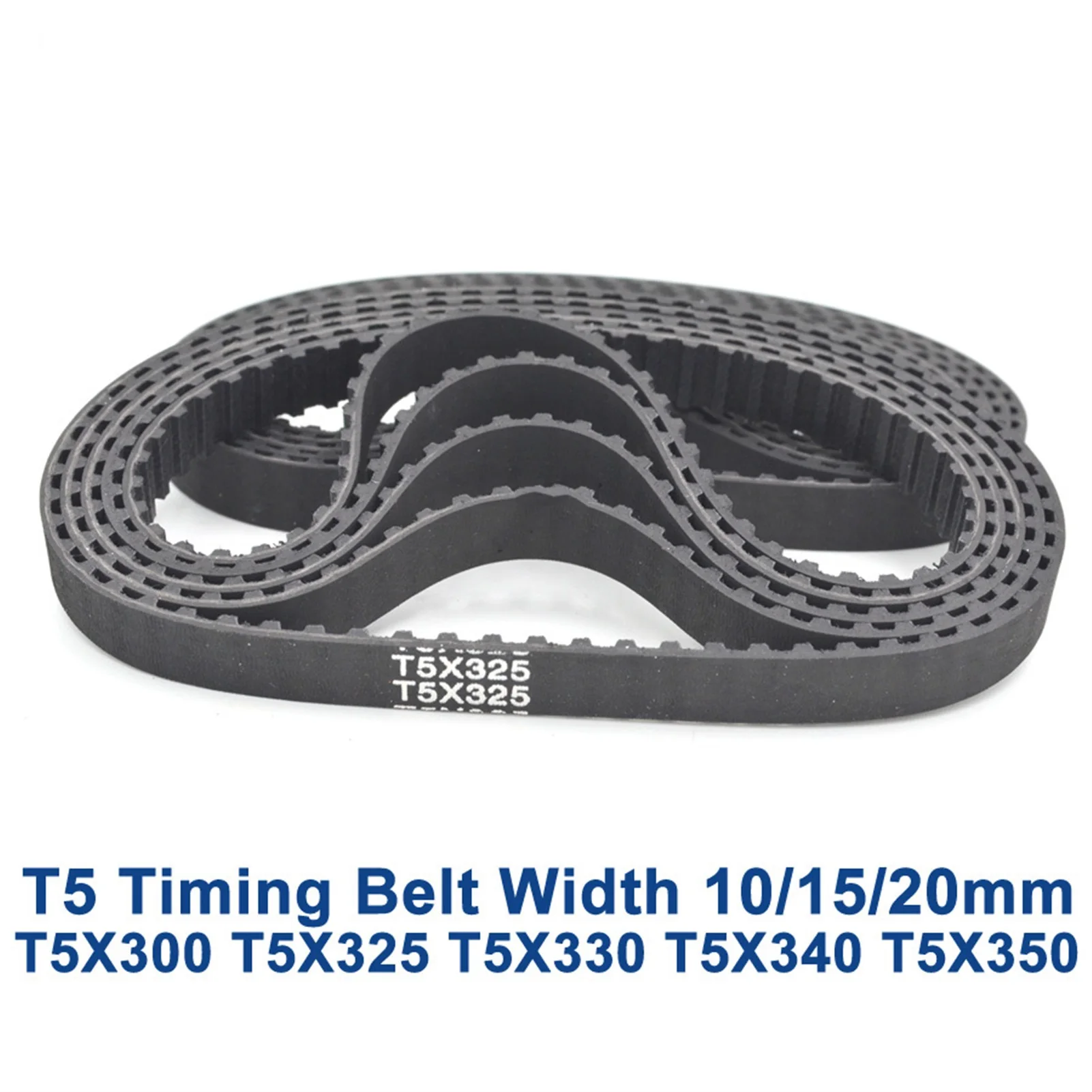 2PCS T5 Synchronous Timing Belt, C=300/325/330/340/350, Width 10/15/20mm, Teeth 60/65/66/68/70, Rubber