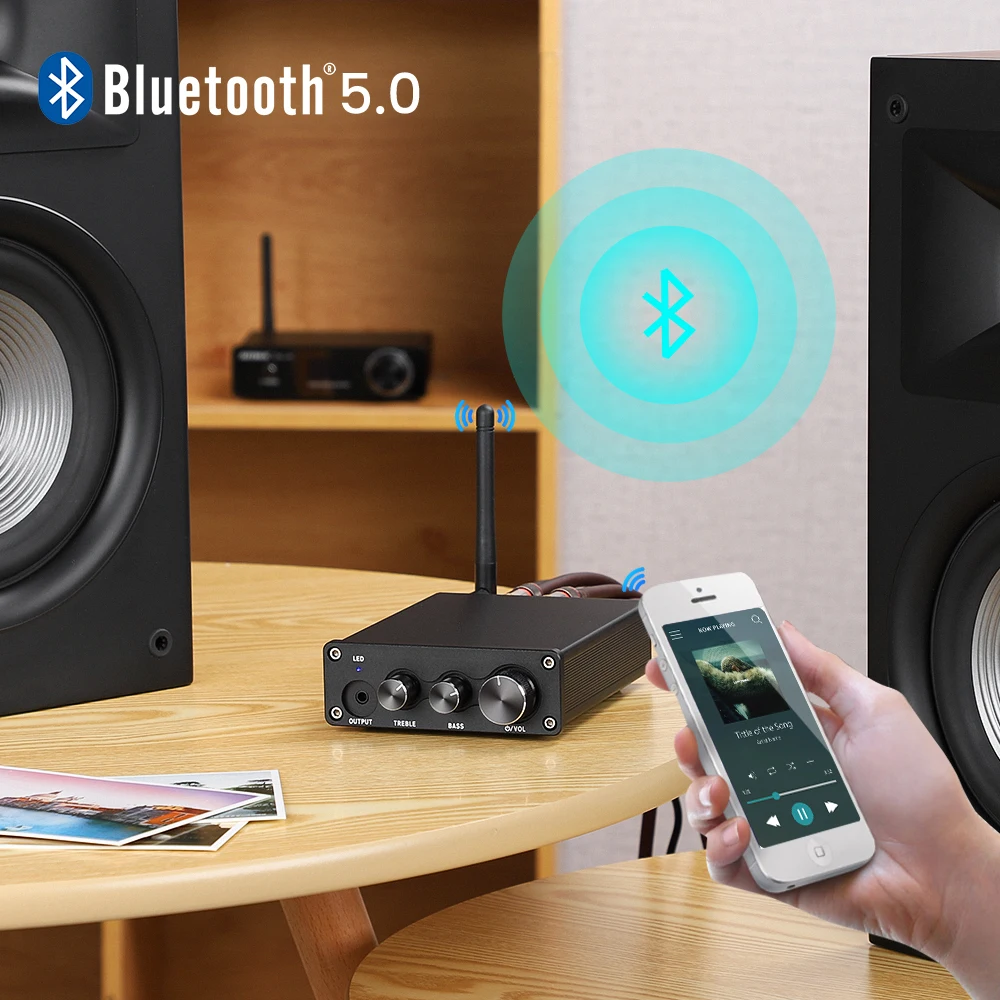 AIYIMA TPA3221MM/MC Phono Bluetooth Amplifier HiFi Stereo Power AMP For Turntable Phonograph Treble And Bass Adjustment 100Wx2