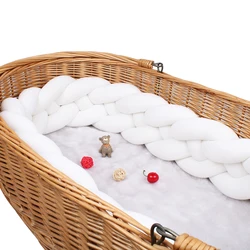 Pare-chocs Tressé à 4 Brins de 3.6 Mètres pour Bébé, Coussin d'Oreiller à Nministériels d Doux, Décor de Berceau de Pépinière pour Nouveau-Né