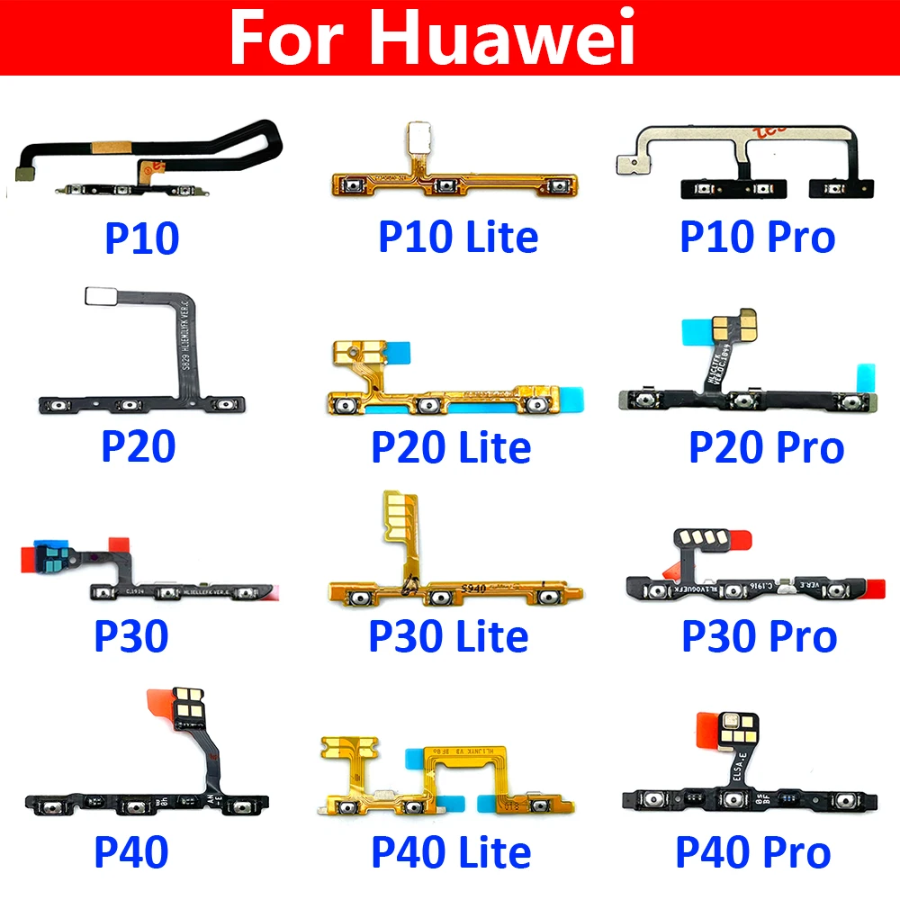 New Power On Off Volume Side Button Key Flex Cable For Huawei P8 P9 P10 P20 P30 P40 Lite E 5G Pro Plus 2016