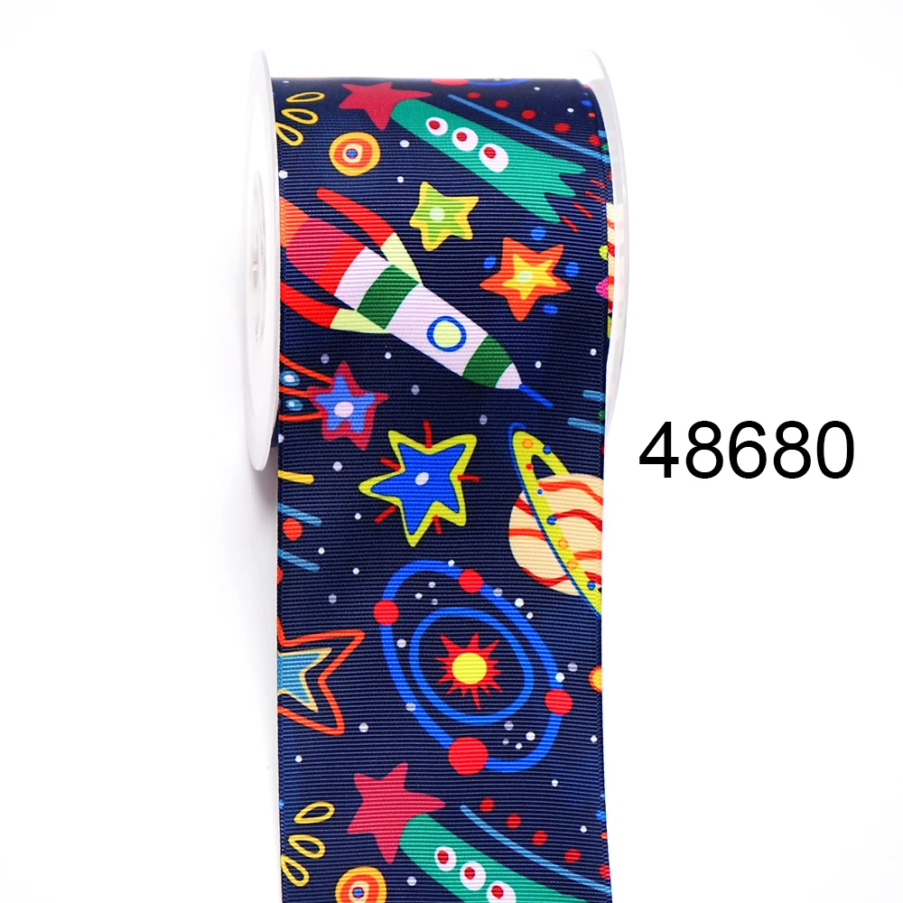 Fai da te Cartoon Aliens nastro in Grosgrain stampato per forniture artigianali accessori per cucire 5 yarde, stampo in resine planari 10 pezzi.