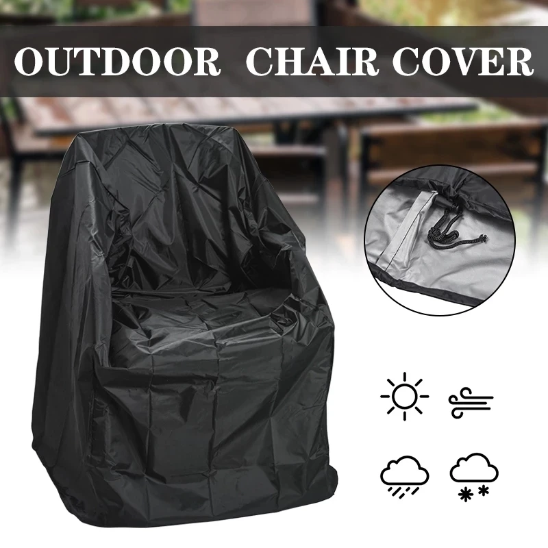 Funda impermeable para muebles de jardín, cubierta de protección contra la lluvia, a prueba de polvo, poliéster tejido, color negro, 6 tamaños