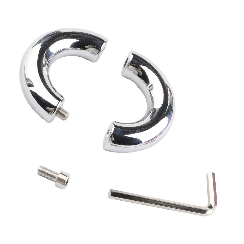 Metal Cock Ring Stainless Steel Cock Ring Ejaculation Delay Sex Toys for Adult Men Male Cockring Stretcher Testicle Device