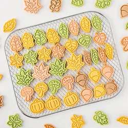 Autumn Series Biscuit Mold Pumpkin Mushroom Palm Fruit Leaf Pattern Cookie Cutter Stamp Home DIY Kitchen Tools Accessories