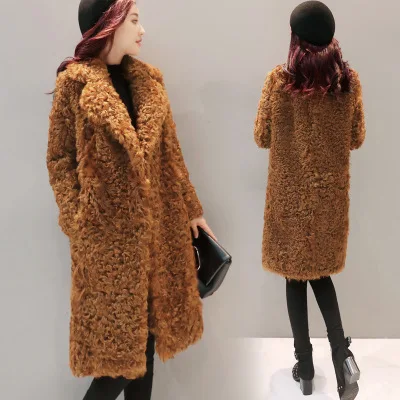 Top brand Long-sleeve Fashion Thick Fur Coat  high quality