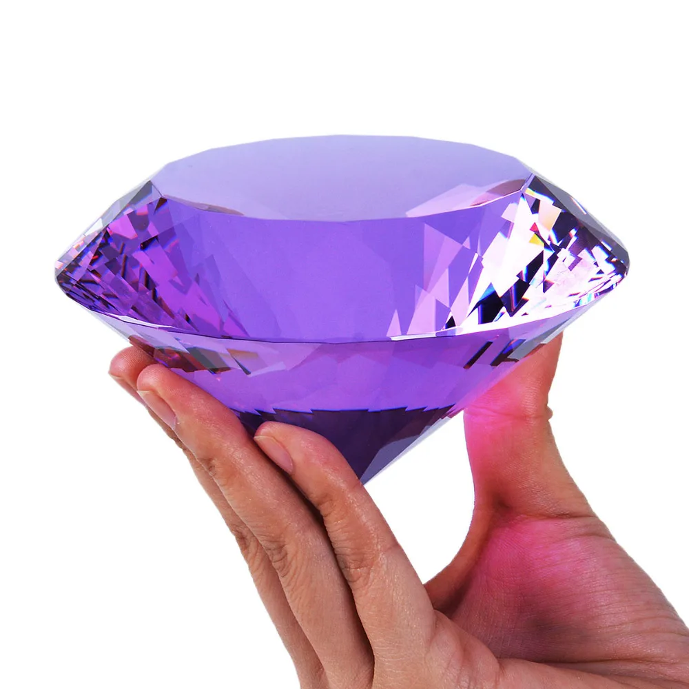 60-100mm Colorful Crystal Glass Diamond Paper Weight Gorgeus  Wedding Decoration  Valentine Gifts