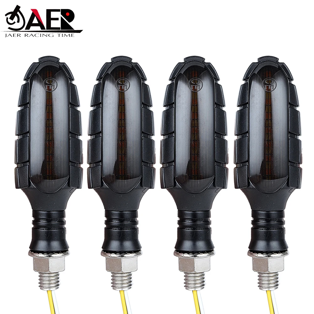 4PCS 1.5W Motorcycle LED Turn Signal Indicator Flowing Water Blinker with DRL Flasher and Rear Brake Tail Lights CE mark