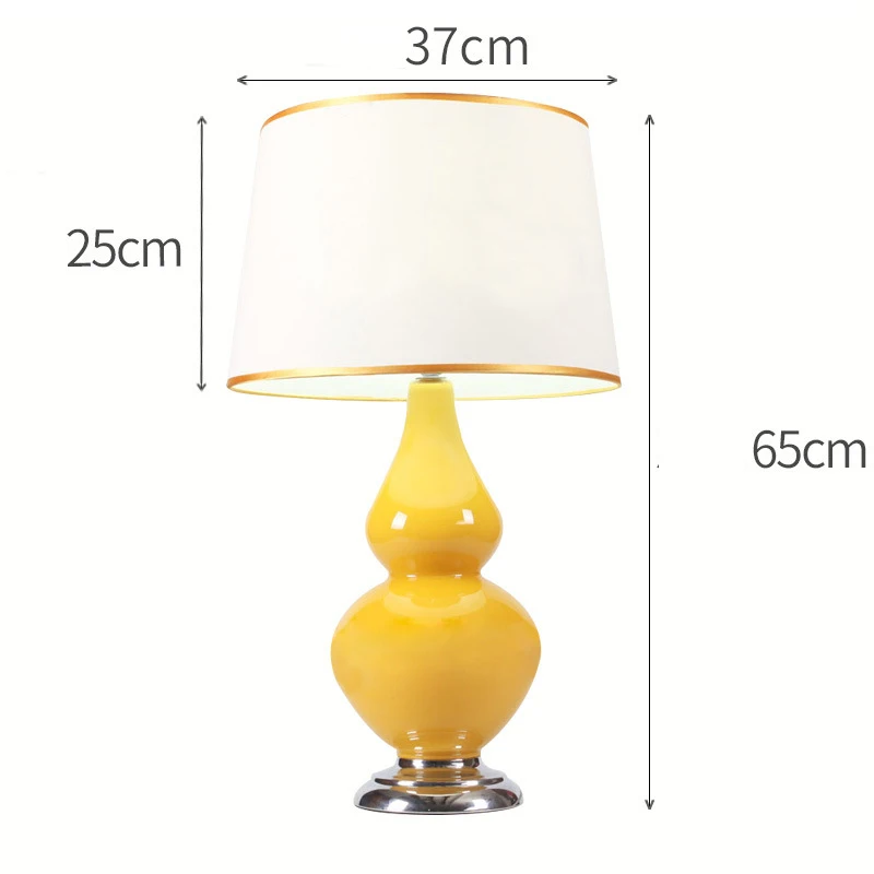 Modern American white gourd glass table lamp Nordic pastoral creative European style bedroom bedside living room table lamps