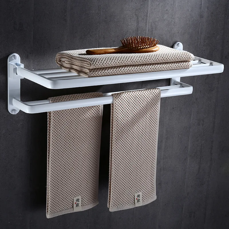 Fodable Towel rack White 60 CM Towel Rail Aluminum bathroom shelf accessories Wall Mounted  towel holder