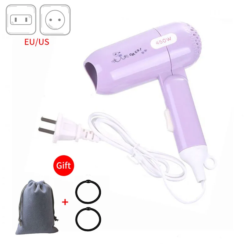 

450W Foldable Mini Hair Dryer Household Dormitory Travel Lightweight Quick Drying Hairdryer Styling Tool Low Noise New