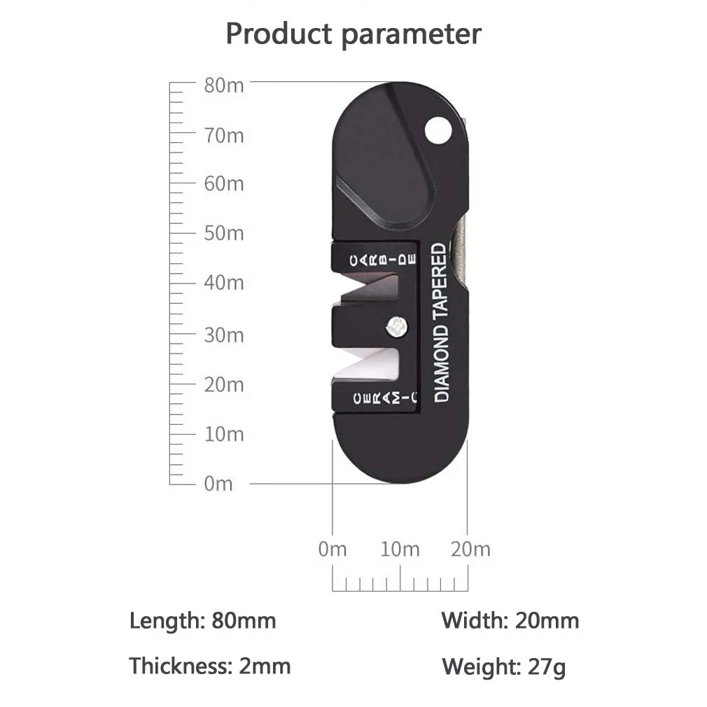 Portable Diamond Sharpener Tool Outdoor Camp Hike Gear Tungsten Ceramic Sharpen Fish Hook Carbide Knife Whetstone With Compass