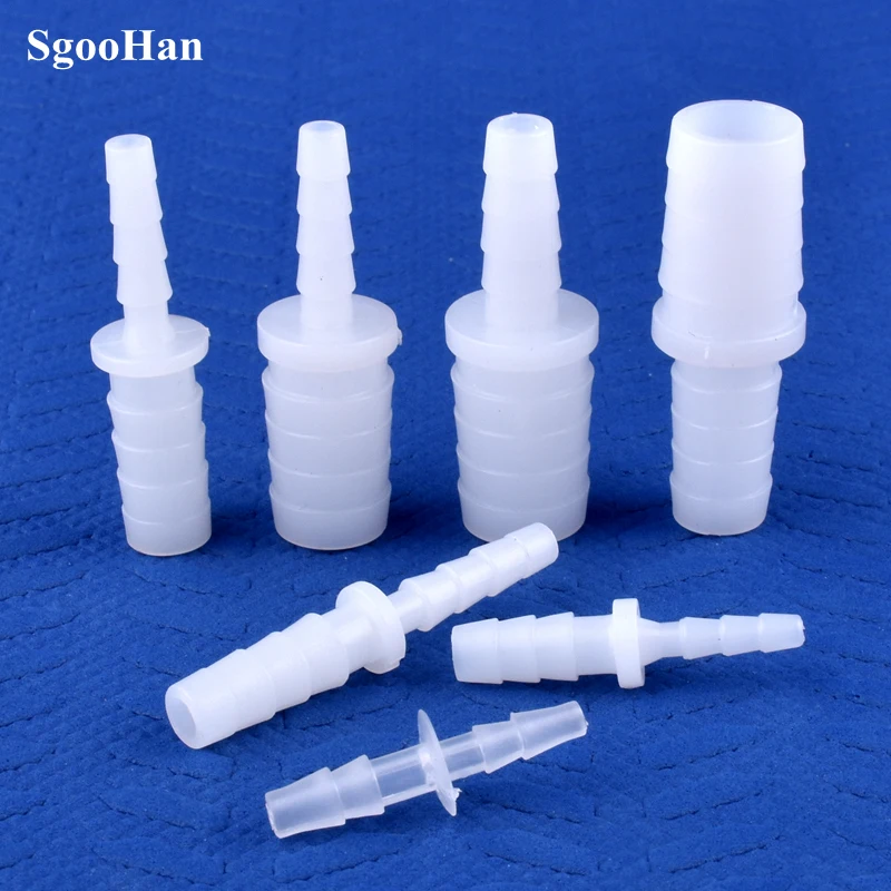 

5~200pcs 4~12mm To 2.4~9mm White PE Pagoda Reducing Direct Connectors Aquarium Tank Air Pump Adapter Irrigation Pipe Hose Joints