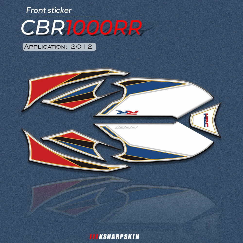 Autocollant de carénage avant de moto, gel 3D, autocollants de moto pour Honda CBR1000RR 2012, logo CBR 1000 RR