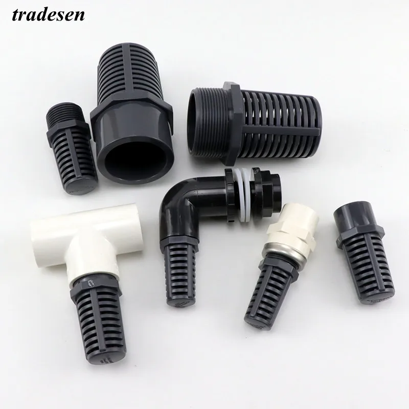 1Pcs PVC Pipe Aquarium Water Pump Filter Joint Fish Tank Water Inlet Strainer Garden Home Water Tube Fittings Permeable Cap Mesh