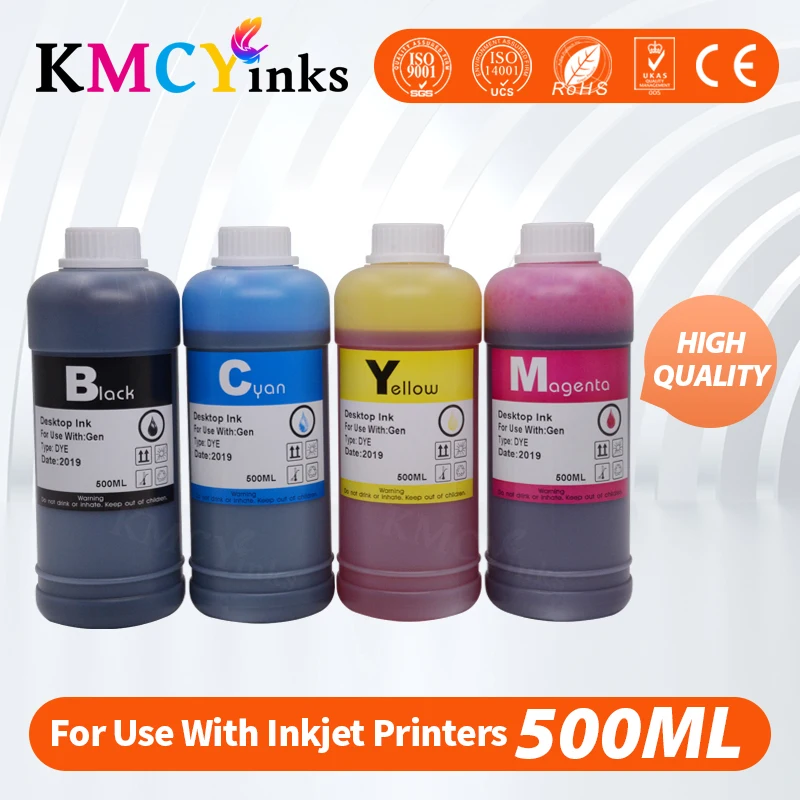 kmcyinks garrafa tinta de tintura de recarga para impressora hp 301xl hp301 ch563ee ch564ee hp deskjet 1000 1050 2000 2050 2510 3054 500ml 01