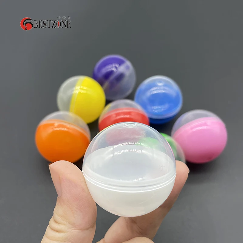 20Pcs 38MM Half Transparent Half Colorful Plastic Surprise Balls Toy Capsules Empty Eggshell Container Kids For Vending Machine