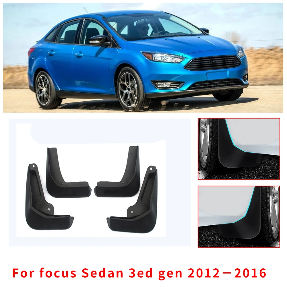 Car Mud Guards For Ford Focus Sedan 2012 2013 2014 2015 2016 Splash Guards Over Fender Kit Car Styling Fender Accessories 4Pcs