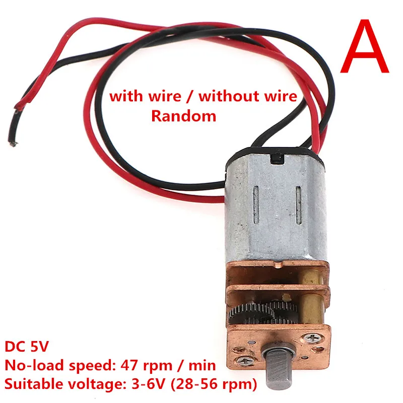 1PC 5V DC / 3-6V Steel Gear N20 Mini Precision Geared Motor D-Axis Speed Reduction Motor