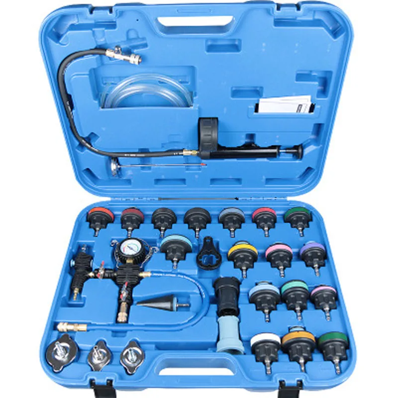 28pcs car water tank pressure leak test tool replacement coolant vacuum pressure gauge leak detector test