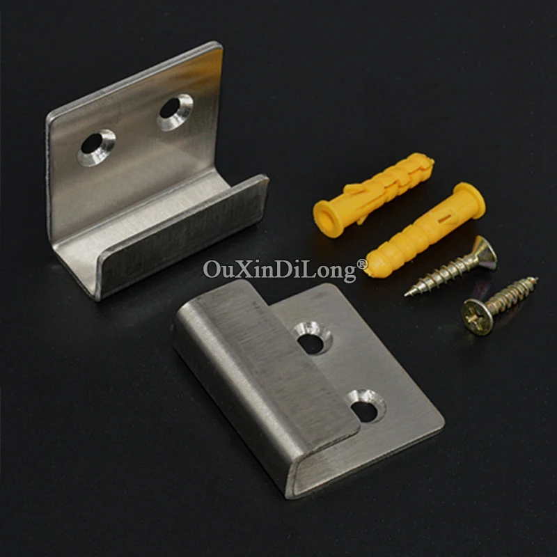 

Brand New 40PCS Stainless Steel Ceramic Tile Display Wall Hooks Sample Glass Advertising Display Board Wall Holder Brackets