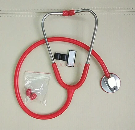 Single head luxury silver back stethoscope gift box single tube adult children universal earpiece