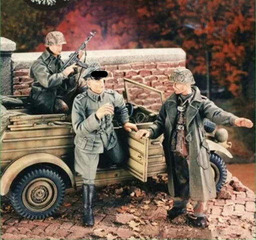 

1/35 наборы моделей фигурок из смолы, моделирование офицеров и солдатов (без автомобиля) Несобранный и неокрашенный