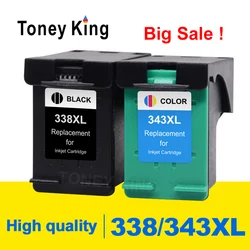 Toney King Color Remanufactured Ink Cartridge 338XL 343XL Compatible For HP338 HP343 6540 5740 5745 6520 6540 460c 6620 Printer