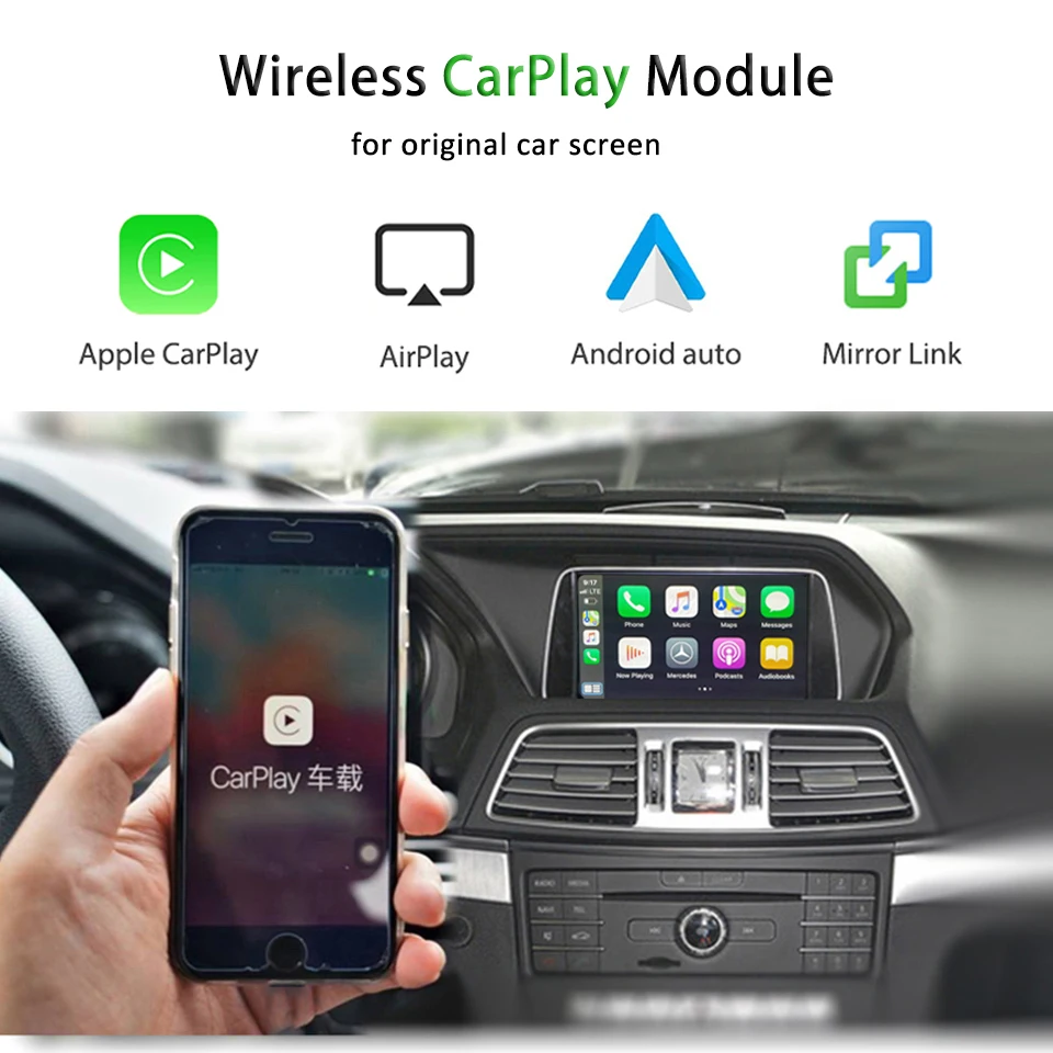 AZTON Wireless Apple CarPlay For Mercedes Benz W176 W246 W204 C204 C117 R172 R231 G463 X156 Android Auto Backup Camera Interface