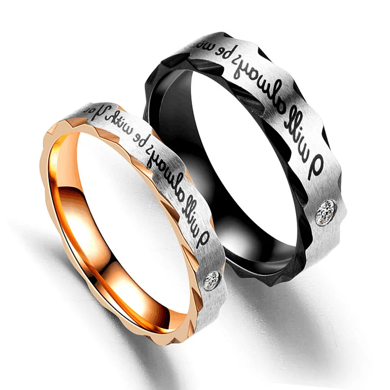 

Bxzyrt Couple Rings Engraving I Will Always Be With You Love Stainless Steel Ring Engagement Wedding Rings For Men Women Jewelry