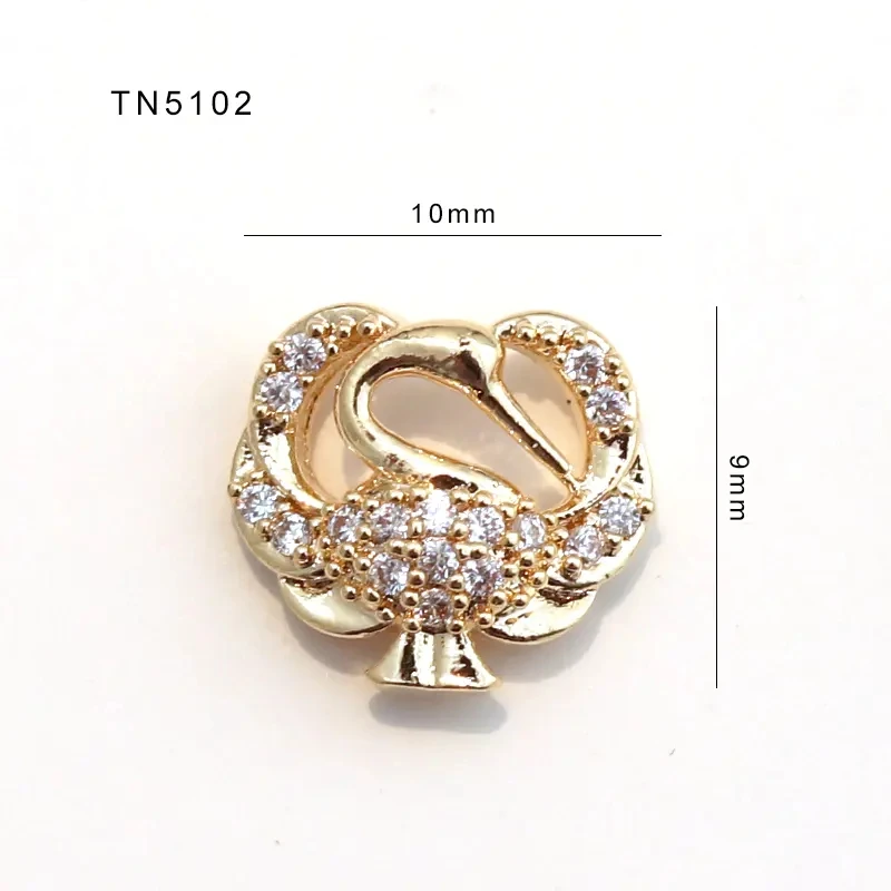 5pcs/lot TN5102 Swan Alloy Zircon Nail Art Crystals jewelry Rhinestones nails accessories supplies nail art decorations charms