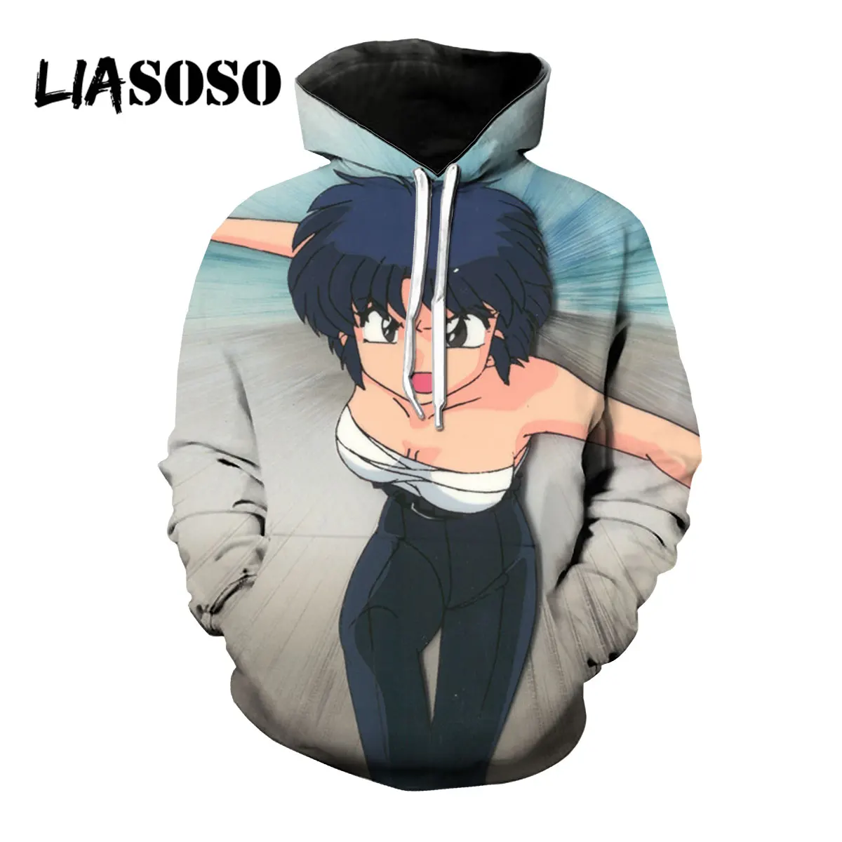 LIASOSO 3D Print Anime Ranma 1/2 Kawaii Tendou Akane Hoodies Women Men's Pullover Streetwear Harajuku Fitness Casual Top Clothes