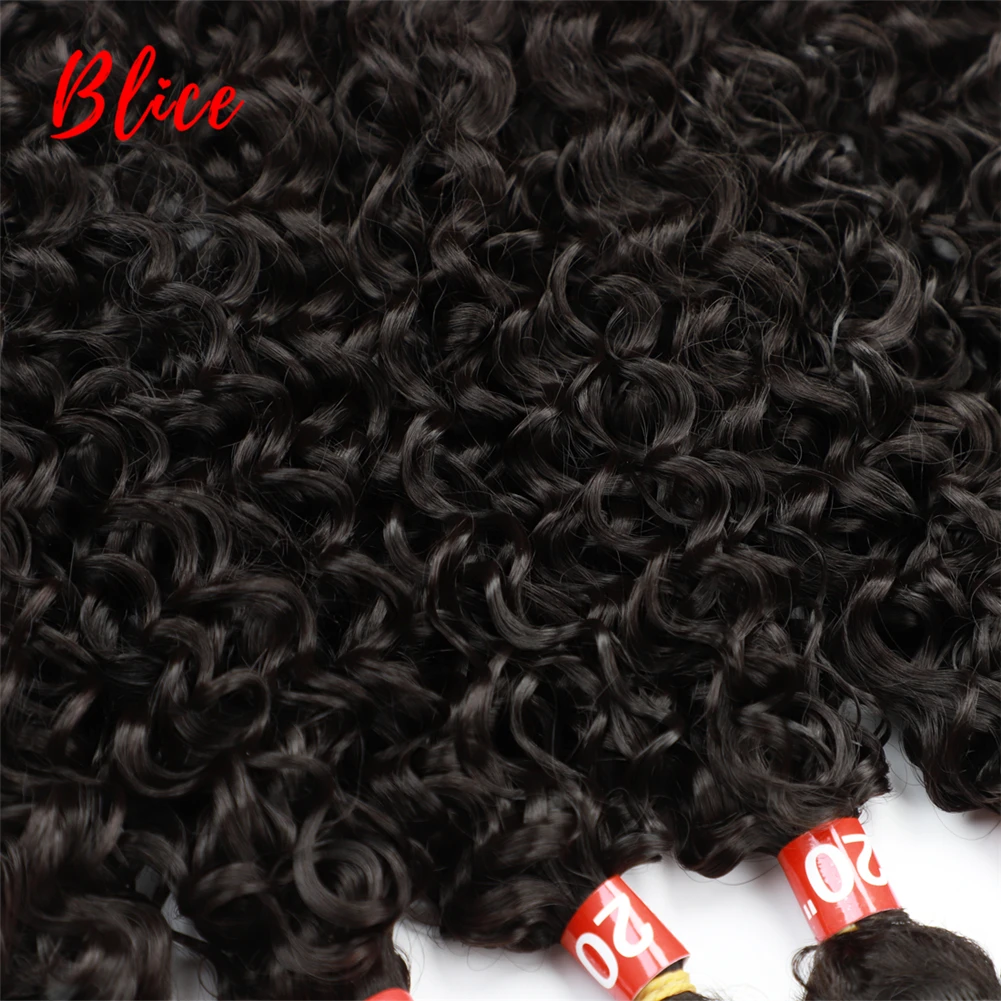 Blice pacotes de cabelo sintético costurar em extensões de cabelo onda 18-22 polegada 6 pcs/pacote kinky encaracolado tecelagem tramas de cabelo resistente ao calor